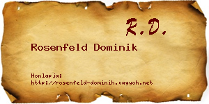 Rosenfeld Dominik névjegykártya
